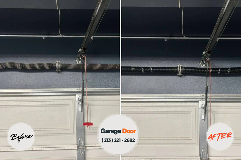 Before and after: garage door repair Copiague, NY